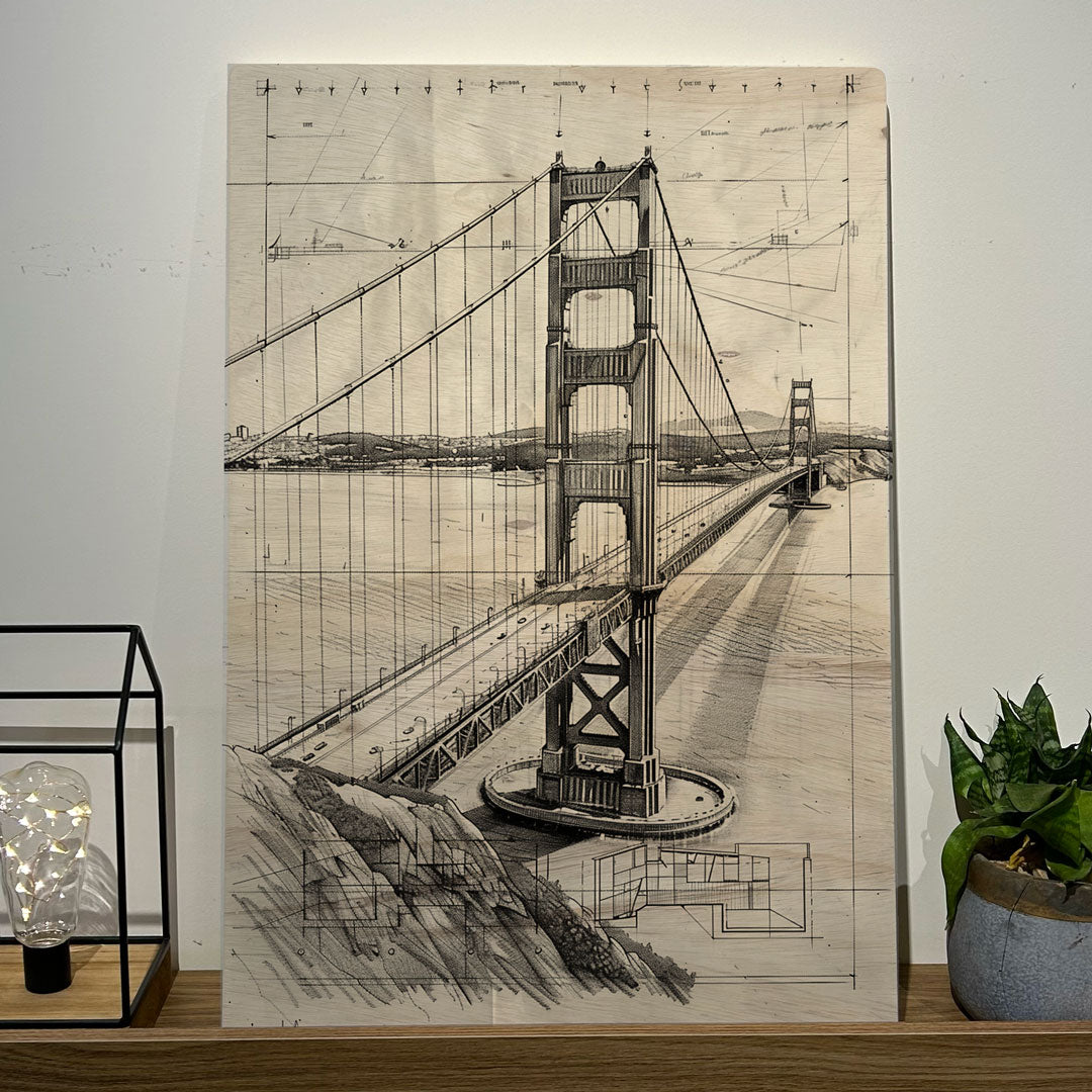 Quadro Decorativo - Golden Gate 50 x 33 cm - Muralist Decor