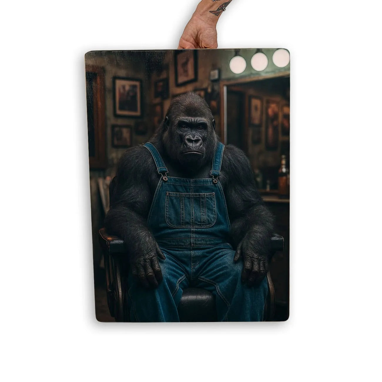 Quadro Decorativo Barbearia - Gorila