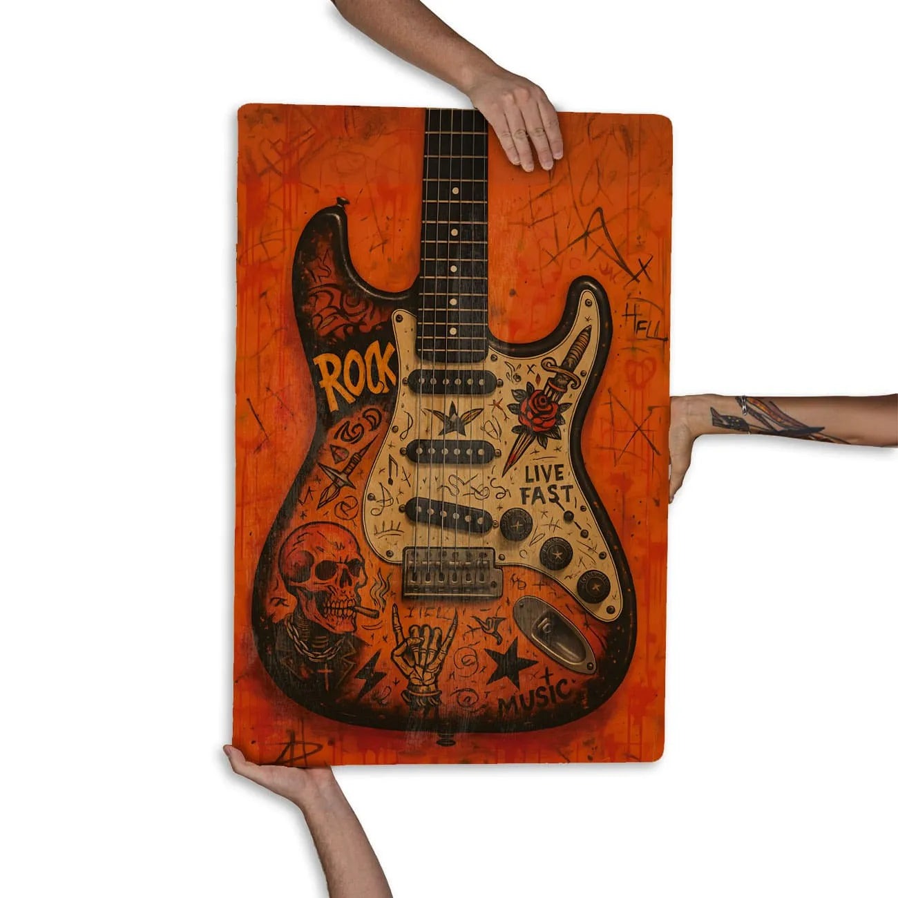 Quadro Decorativo Bares/Pub - Guitarra Rock