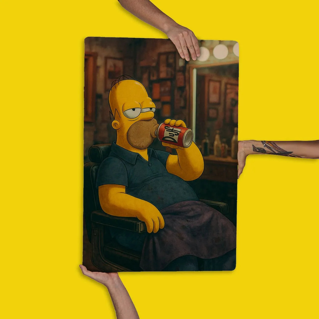Quadro Decorativo Barbearia - Homer Simpson