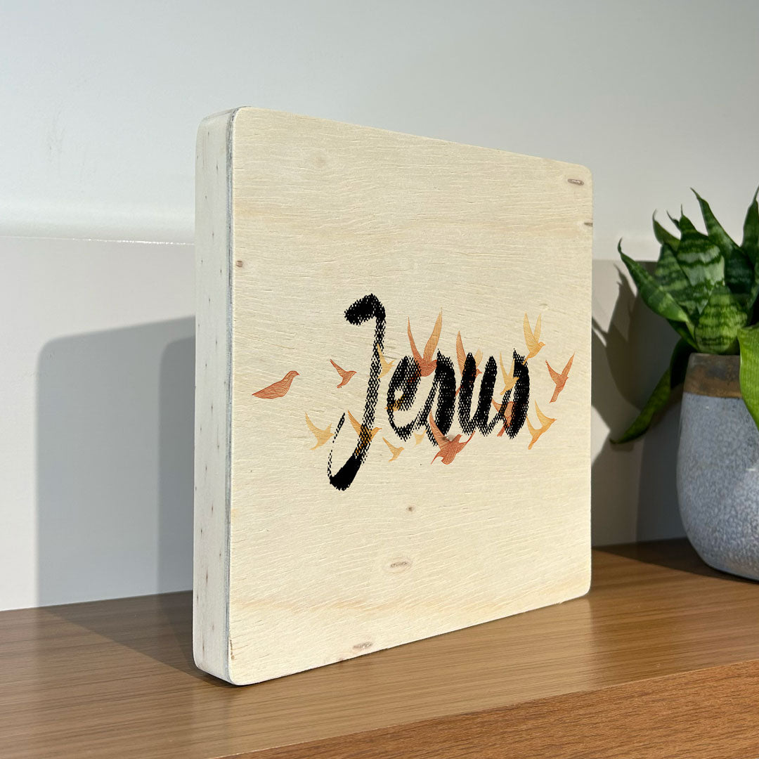 Quadro Decorativo - Jesus Tipografia 20 x 20 cm - Muralist Decor