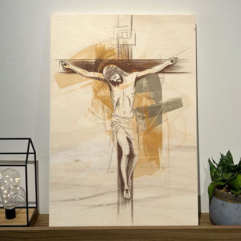 Quadro Decorativo - Jesus na Cruz 50 x 33 cm - Muralist Decor