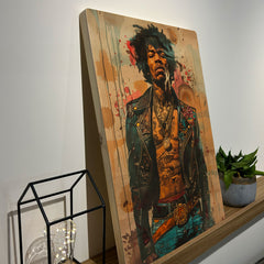 Quadro Decorativo - Jimi Hendrix Punk 50 x 33 cm - Muralist Decor