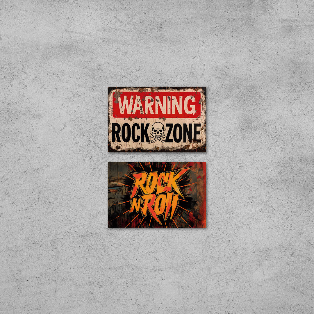 Placa Decorativa Dupla Rock N Roll