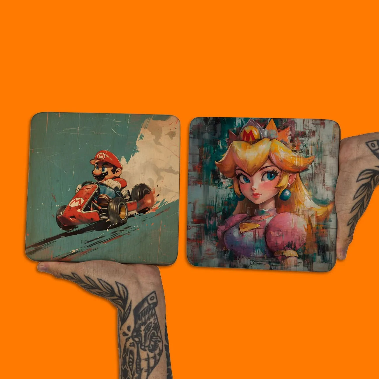 Quadro Decorativo - Kit Game Retrô Mario e Princesa