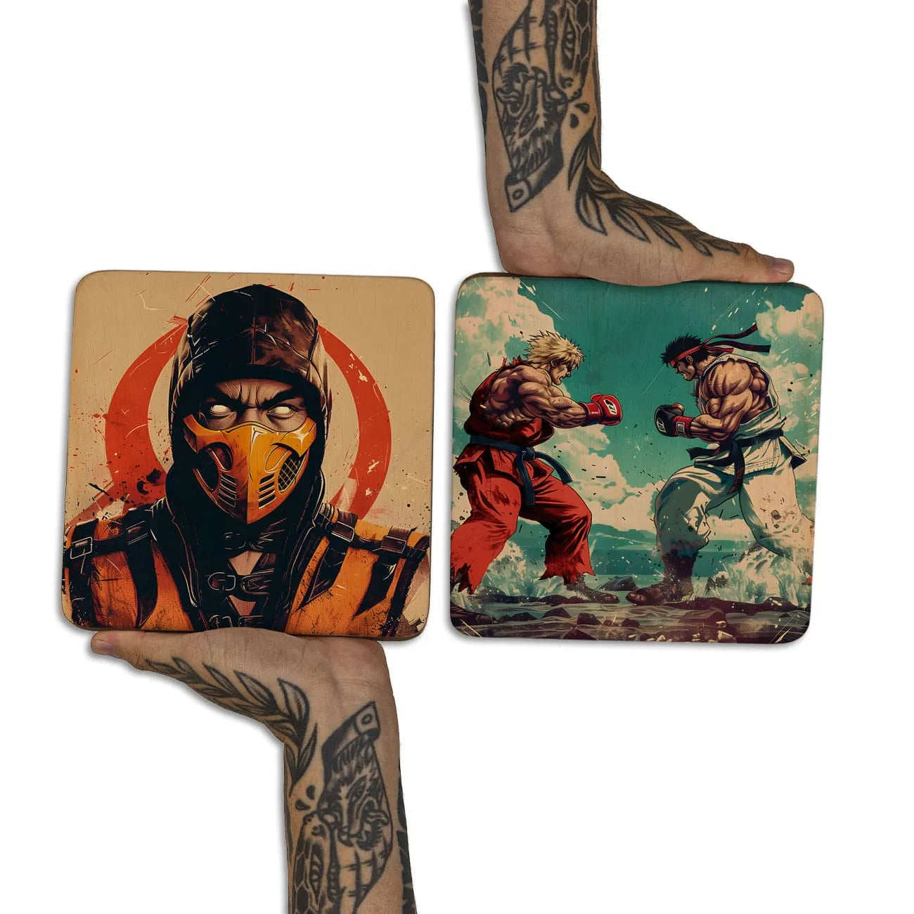Quadro Decorativo - Kit Game Retrô Street Figther e Mortal Kombat
