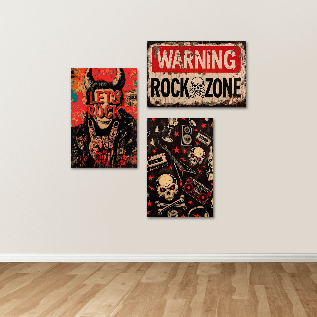 Placa Decorativa Kit Rock Zone