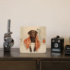Quadro Decorativo  - Labrador na banheira