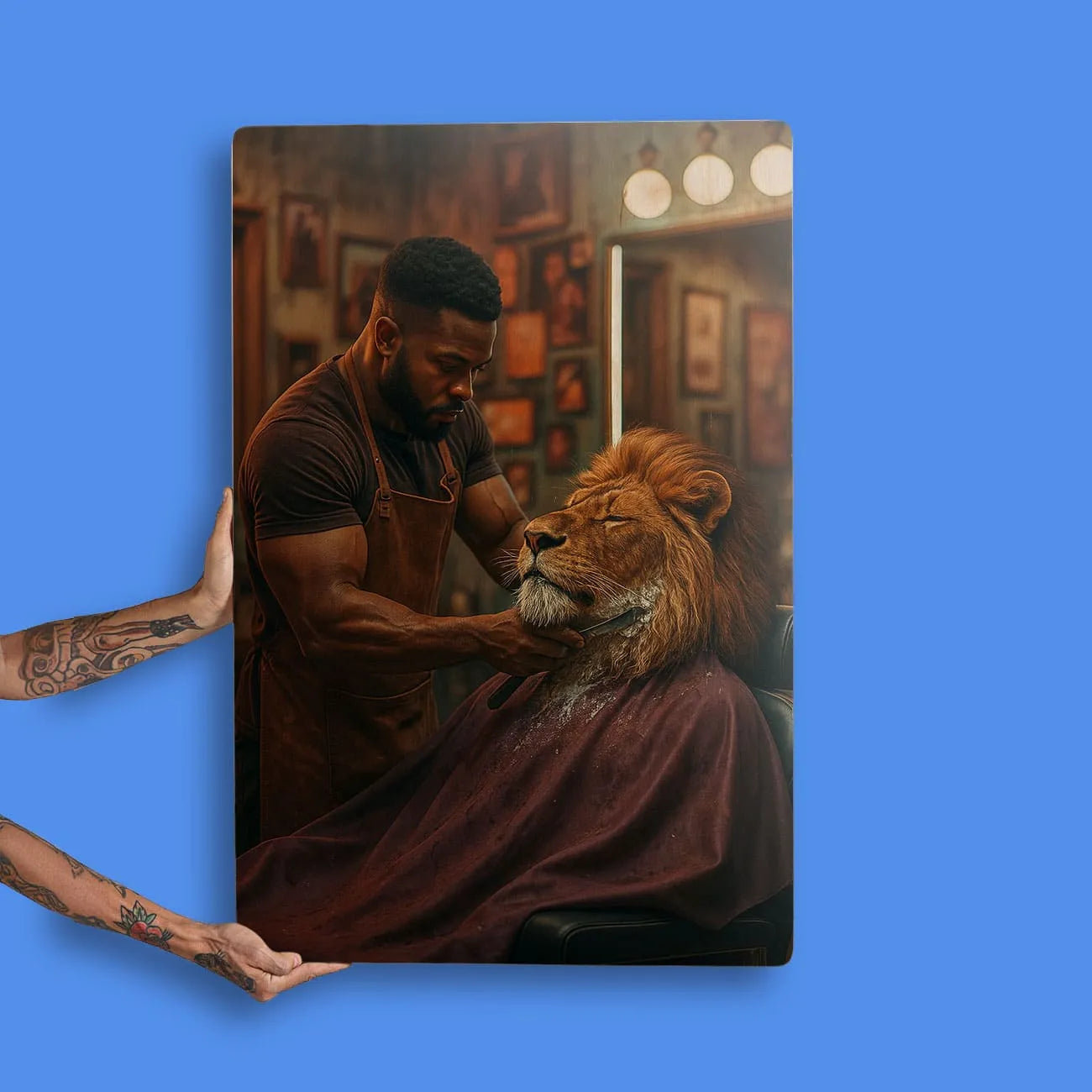 Quadro Decorativo Barbearia - Leão