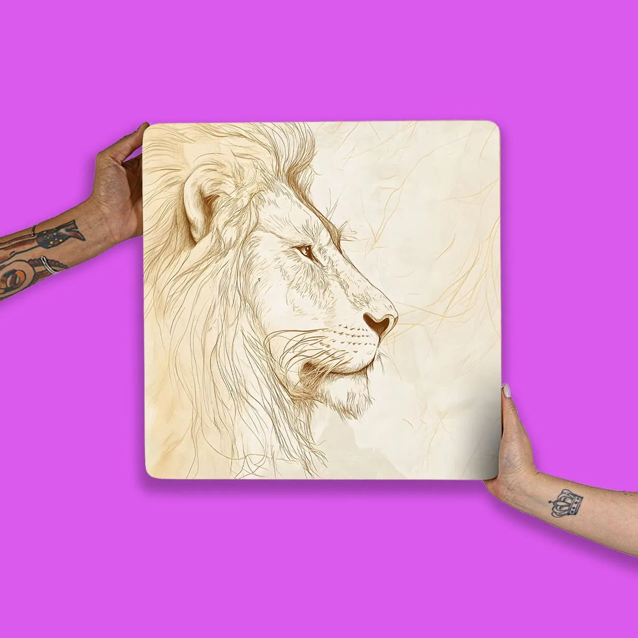 Quadro Decorativo - Leão Linhas