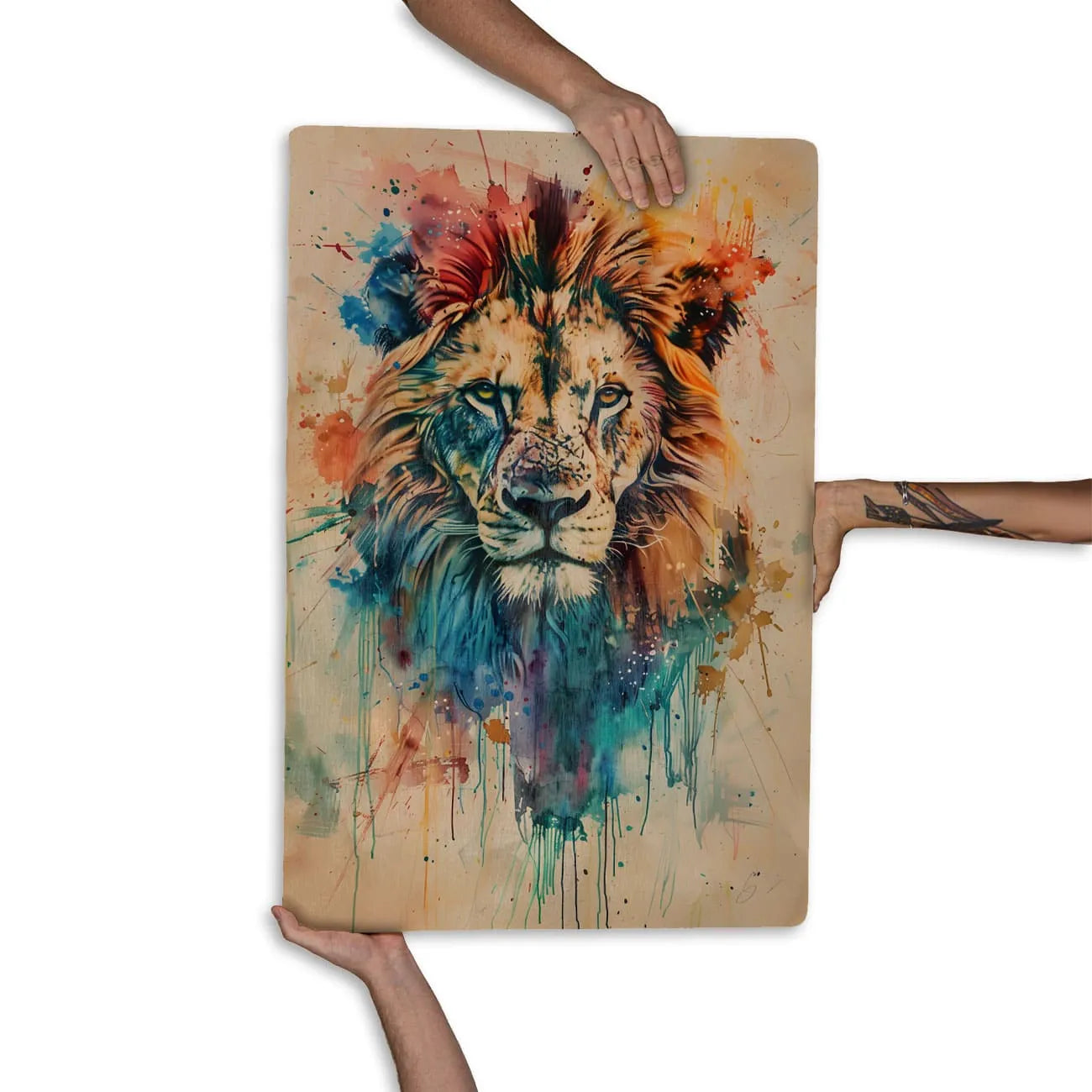 Quadro Decorativo -  Fauna Aquarela Leão
