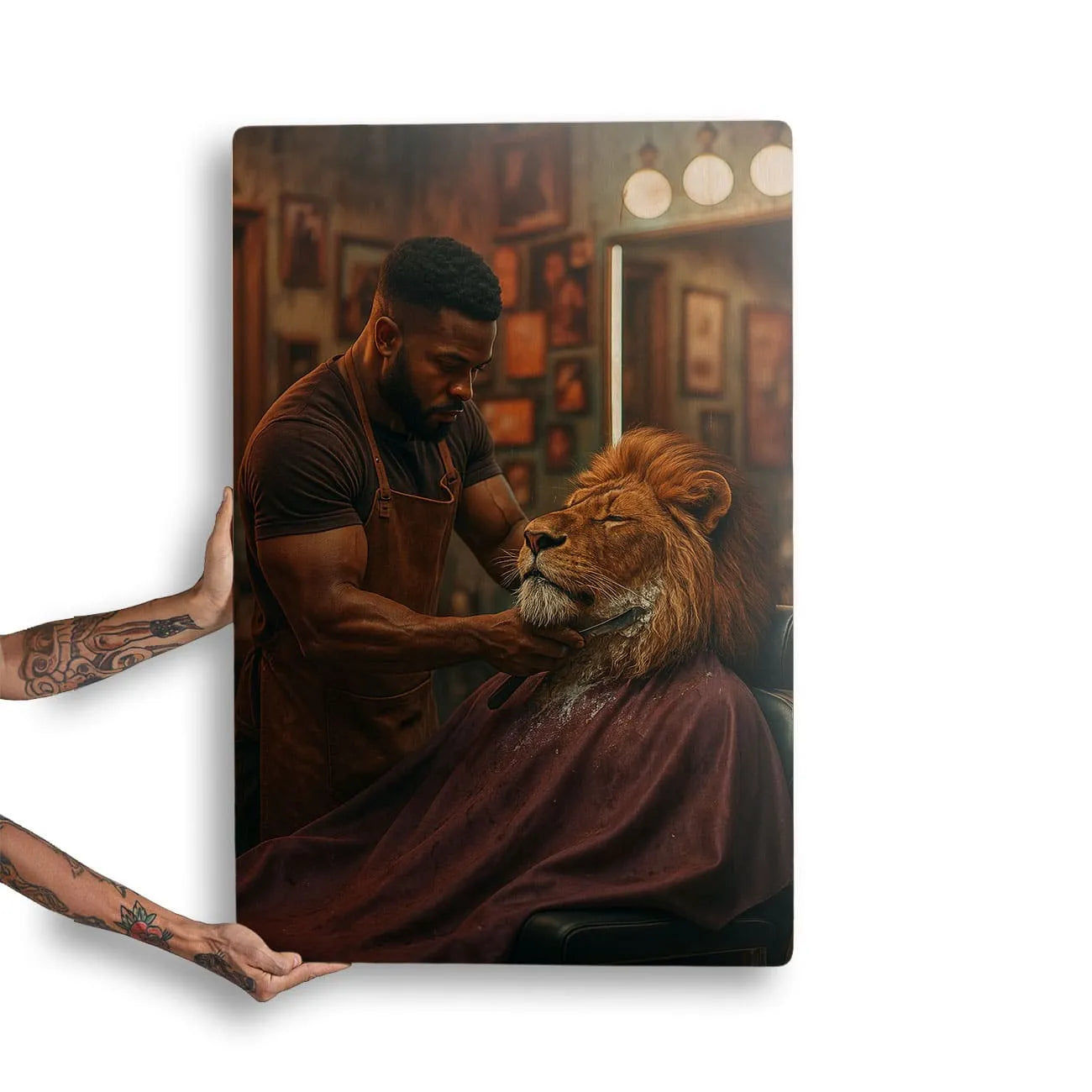 Quadro Decorativo Barbearia - Leão