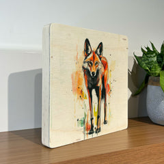 Quadro Decorativo - Fauna Aquarela Lobo Guará 20 x 20 cm - Muralist Decor