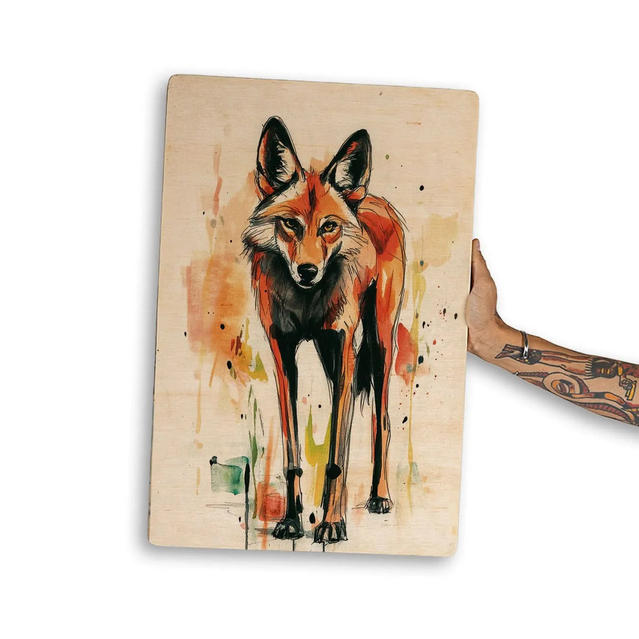 Quadro Decorativo -  Fauna Aquarela Lobo Guará