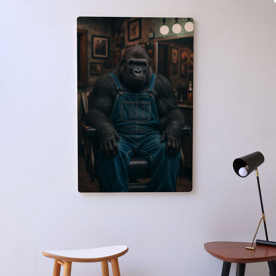Quadro Decorativo Barbearia - Gorila