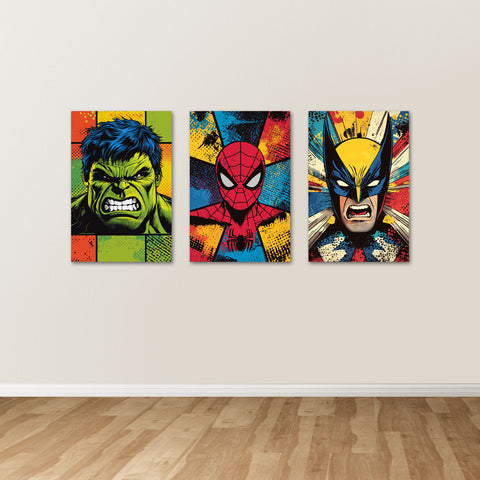 Placa Decorativa Trio Marvel