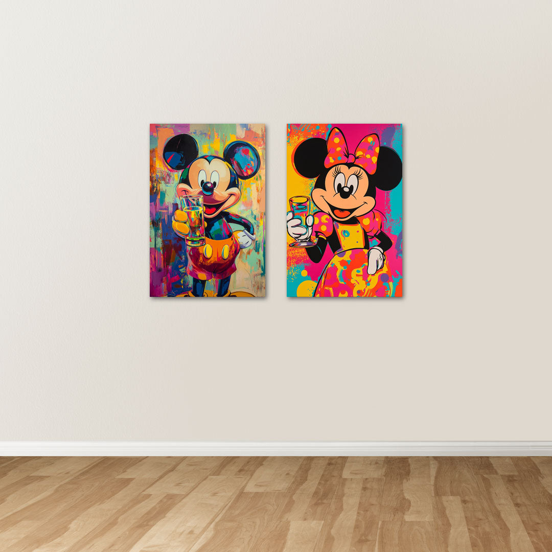 Placa Decorativa Mickey e Minnie Mouse