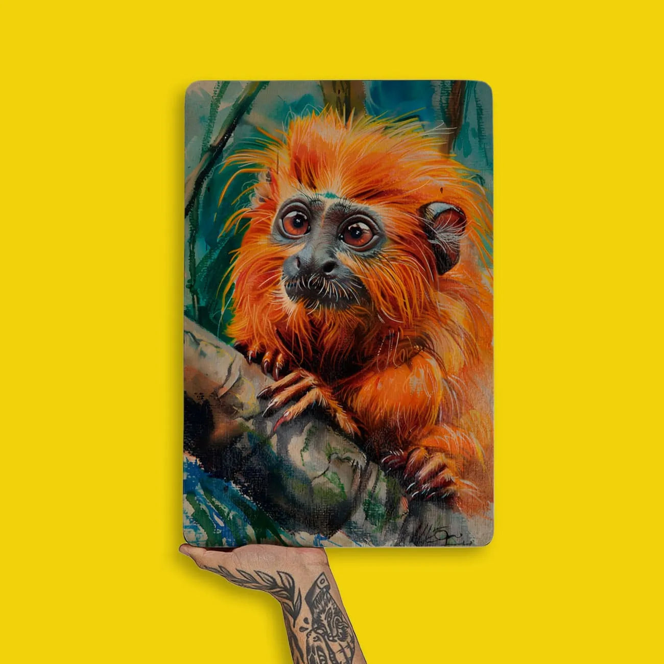 Quadro Decorativo -  Fauna Aquarela Mico