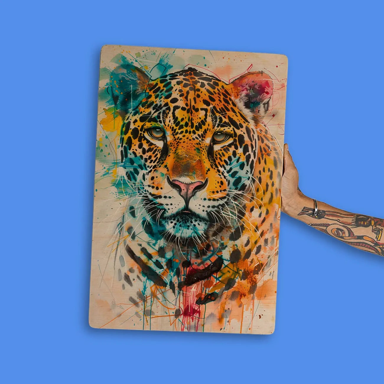 Quadro Decorativo -  Fauna Aquarela Onça Pintada