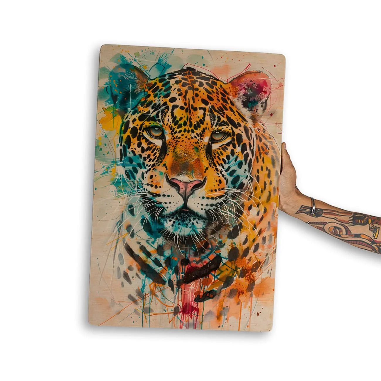 Quadro Decorativo -  Fauna Aquarela Onça Pintada