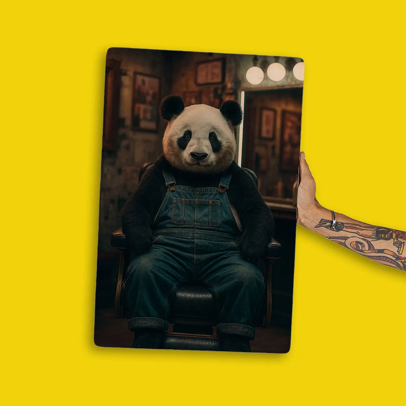 Quadro Decorativo Barbearia - Panda