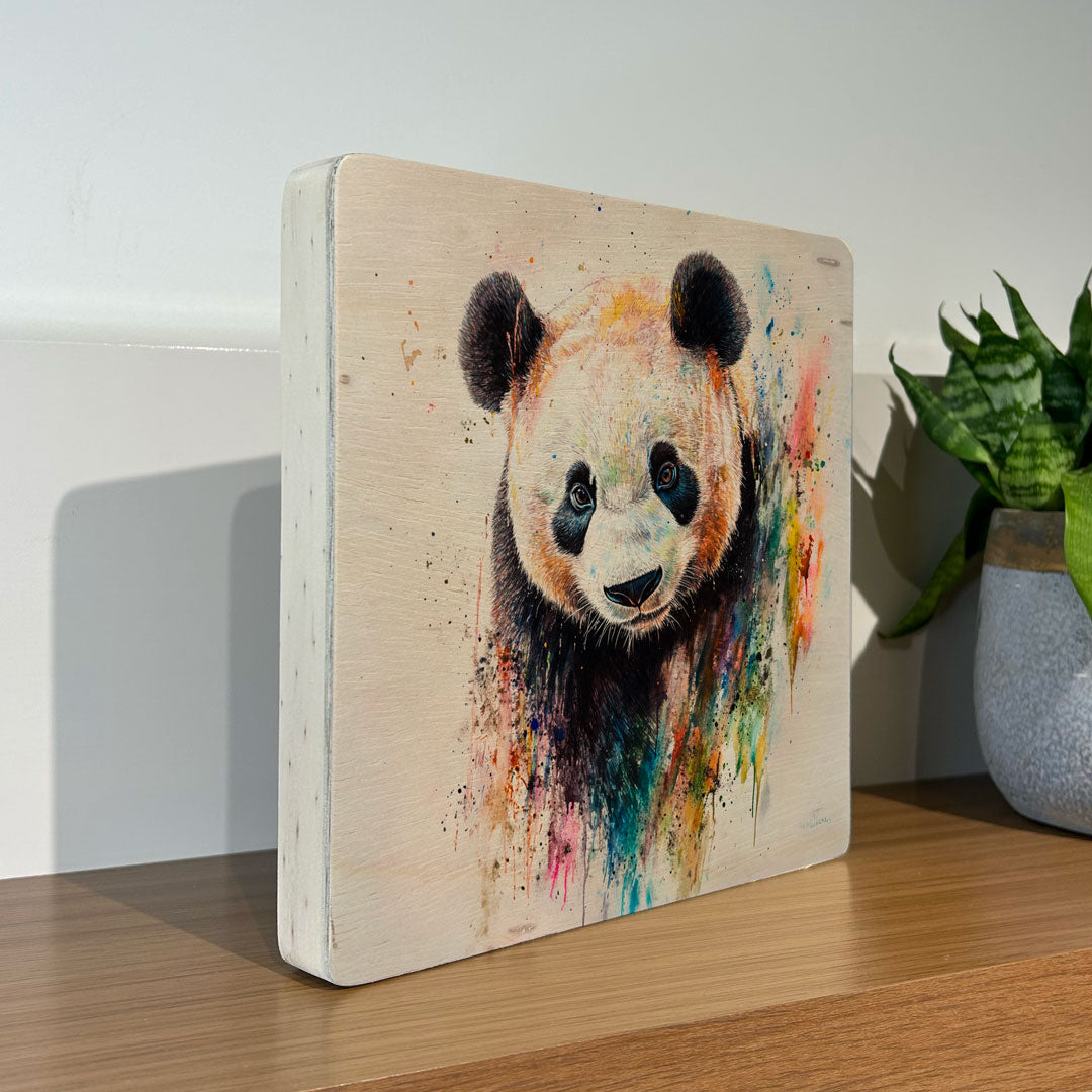 Quadro Decorativo - Fauna Aquarela Panda 20 x 20 cm - Muralist Decor