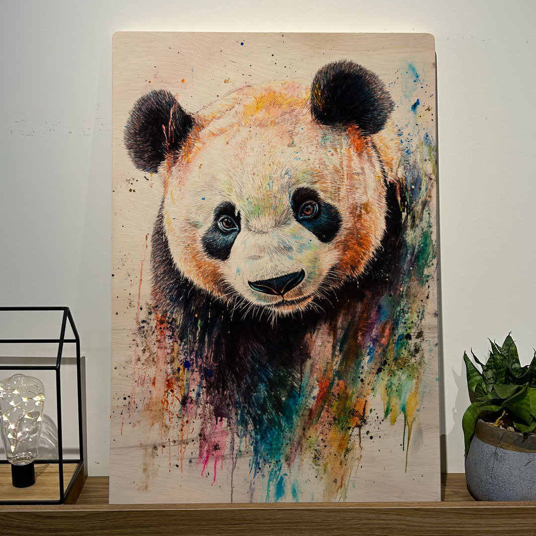 Quadro Decorativo - Fauna Aquarela Panda 50 x 33 cm - Muralist Decor