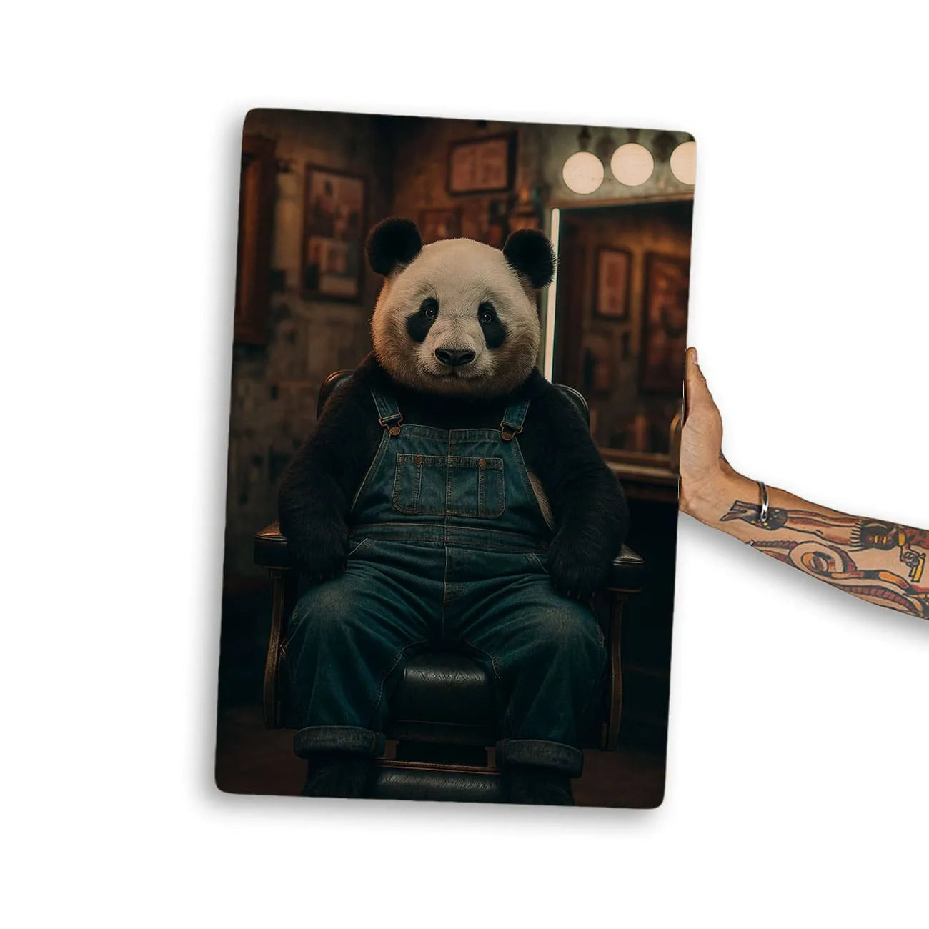 Quadro Decorativo Barbearia - Panda