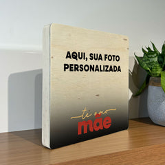 Quadro Decorativo Personalizado - Te Amo Mãe 20 x 20 cm - Muralist Decor
