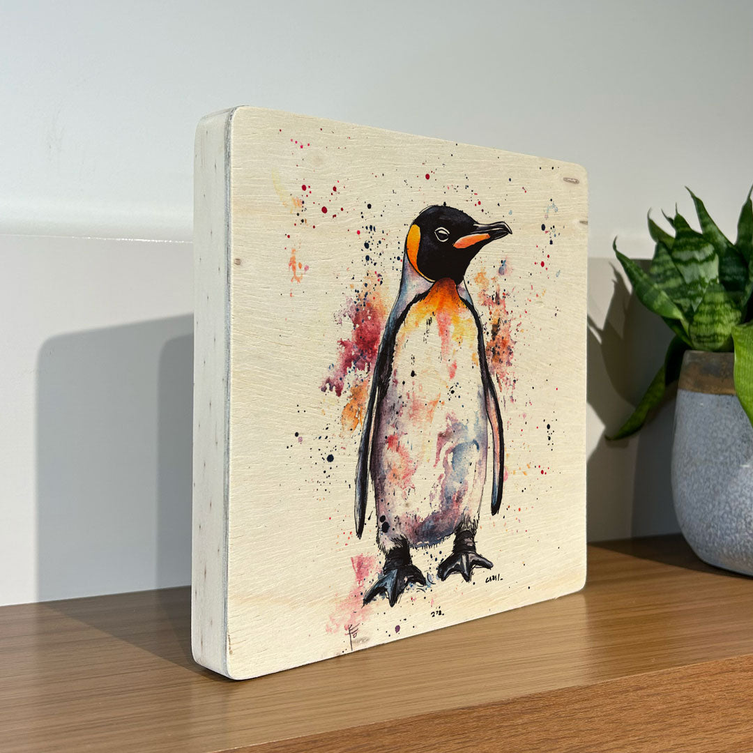 Quadro Decorativo - Fauna Aquarela Pinguim 20 x 20 cm - Muralist Decor