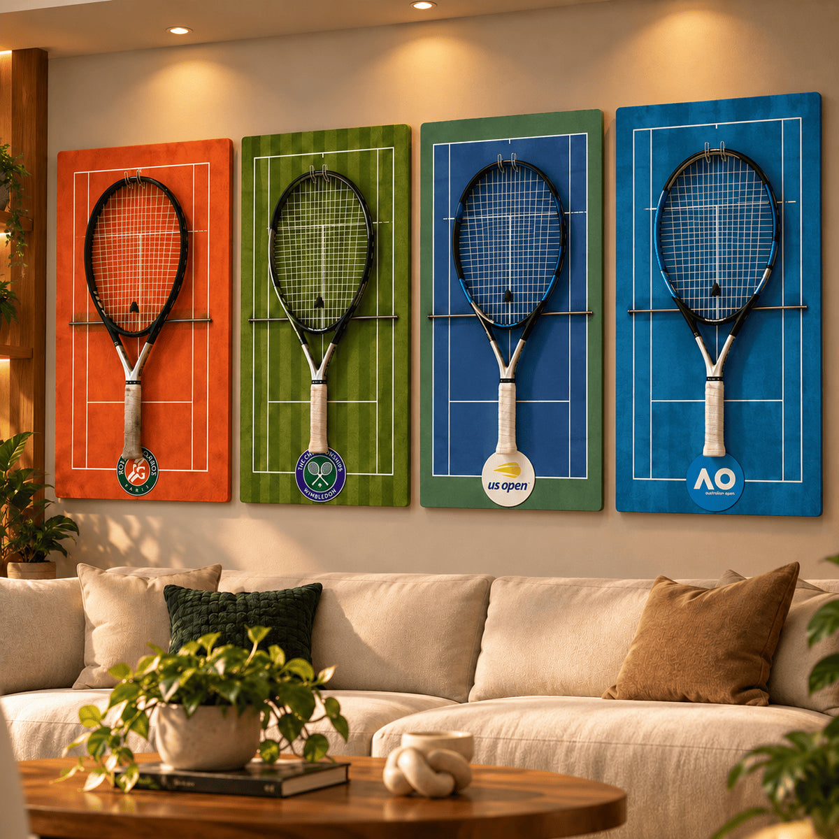 Quadro Porta Raquete de Tênis - 60x90cm