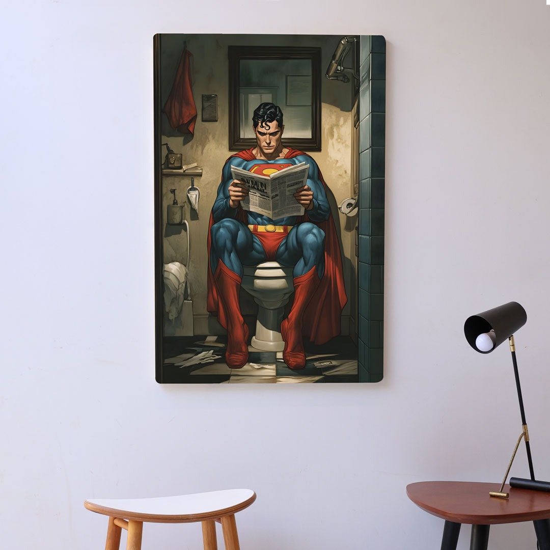 Quadro Decorativo  - Superman no Banheiro