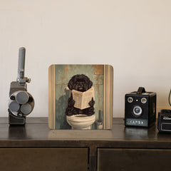 Quadro Decorativo  - Shitzu no banheiro