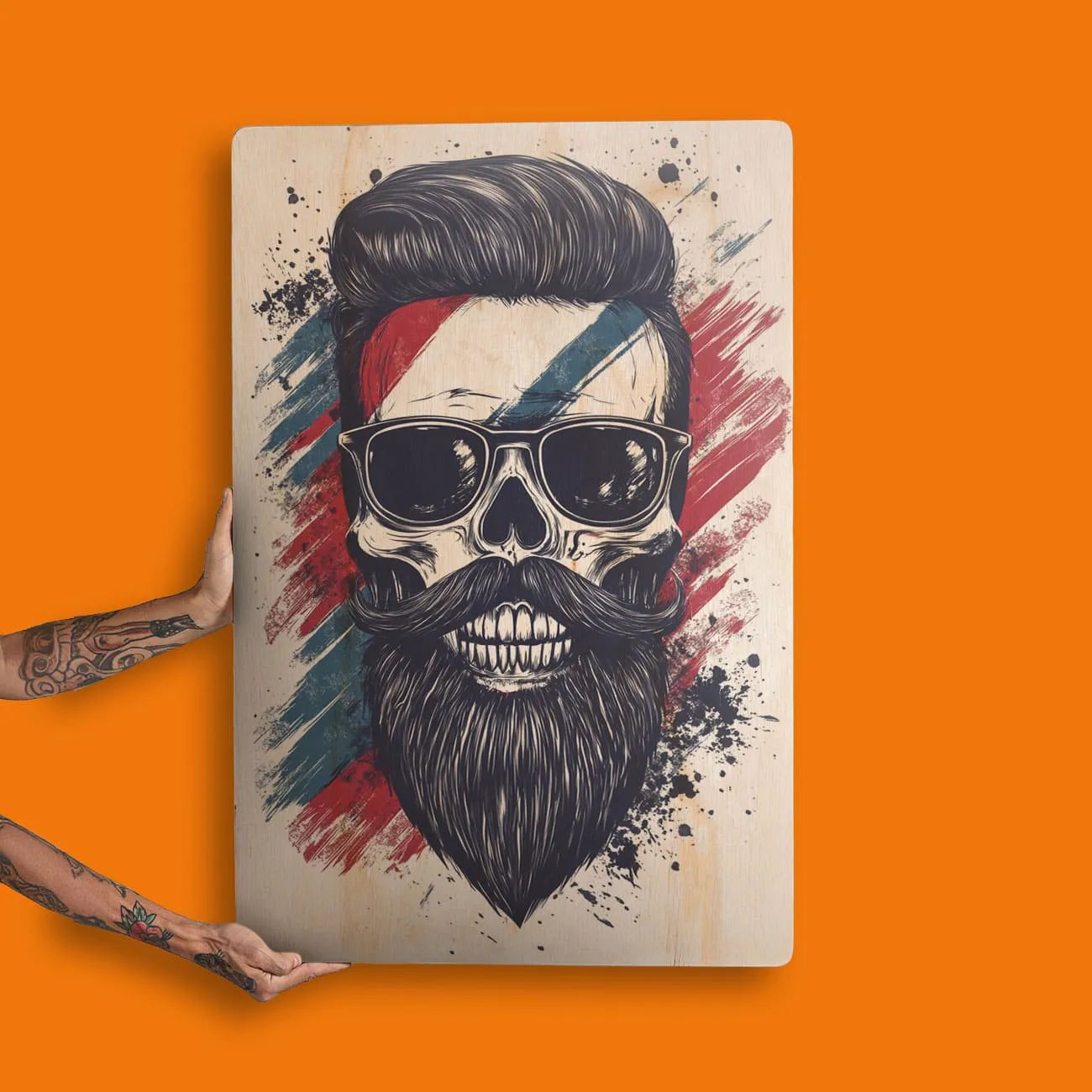 Quadro Decorativo Barbearia - Skull