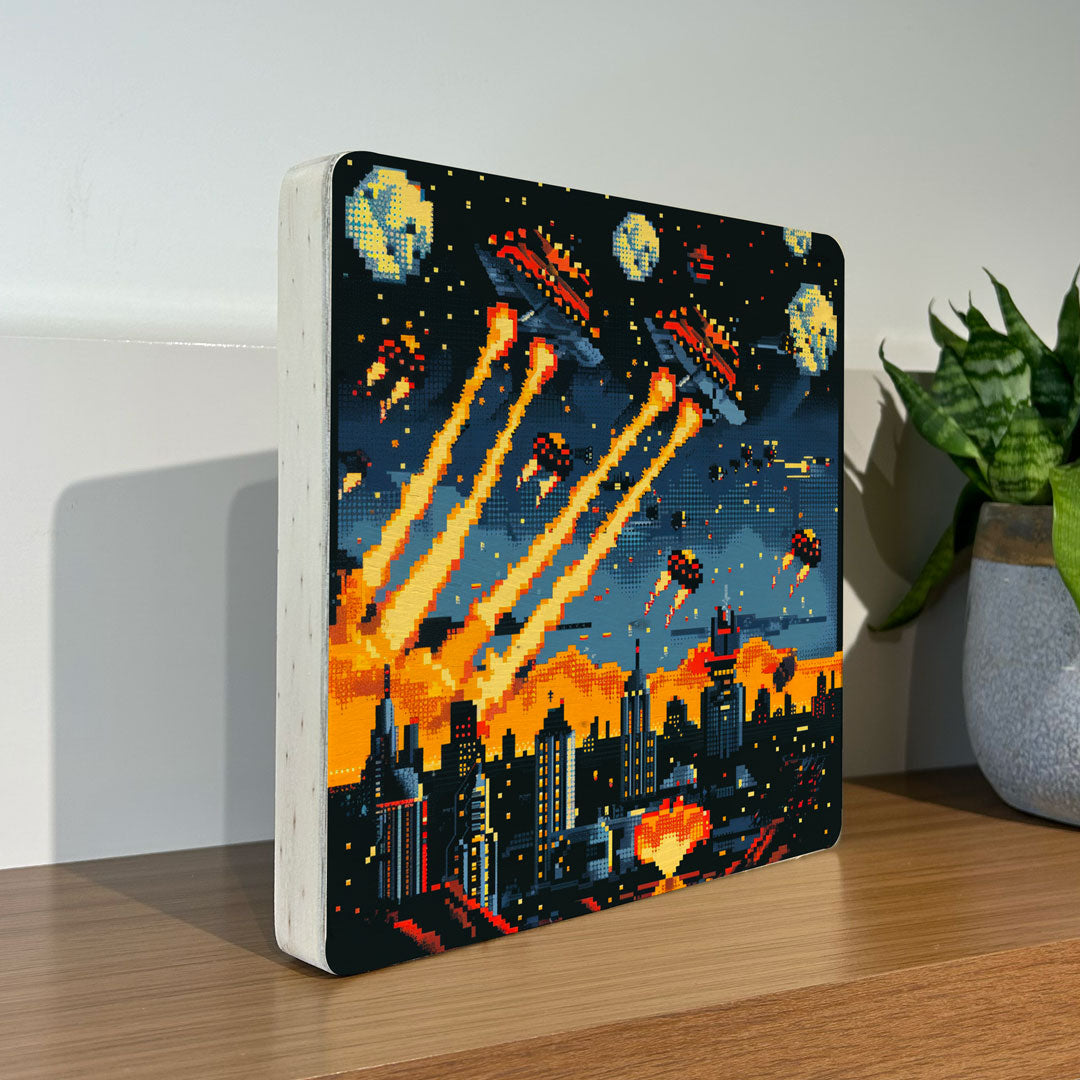 Quadro Decorativo - Space Invaders 20 x 20 cm - Muralist Decor