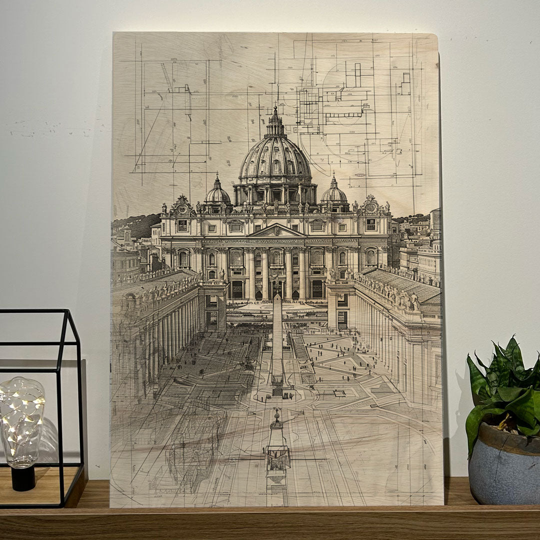 Quadro Decorativo - St Peters Basilica 50 x 33 cm - Muralist Decor