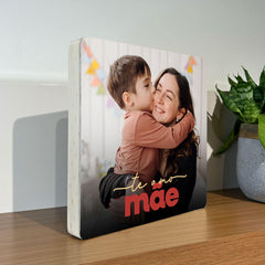 Quadro Decorativo Personalizado - Te Amo Mãe 20 x 20 cm - Muralist Decor
