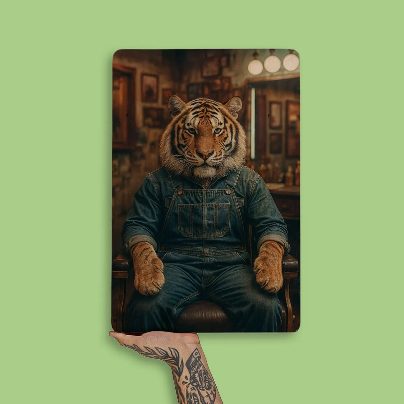 Quadro Decorativo Barbearia - Tigre Siberiano