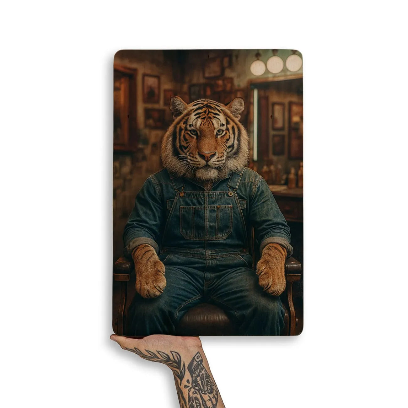 Quadro Decorativo Barbearia - Tigre Siberiano