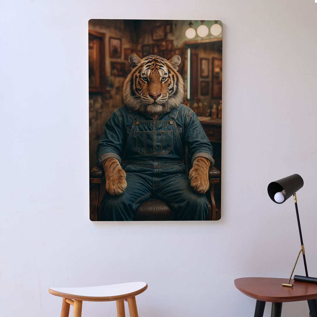 Quadro Decorativo Barbearia - Tigre Siberiano
