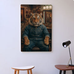 Quadro Decorativo Barbearia - Tigre Siberiano
