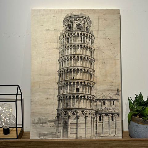 Quadro Decorativo - Torre de Pisa 50 x 33 cm - Muralist Decor