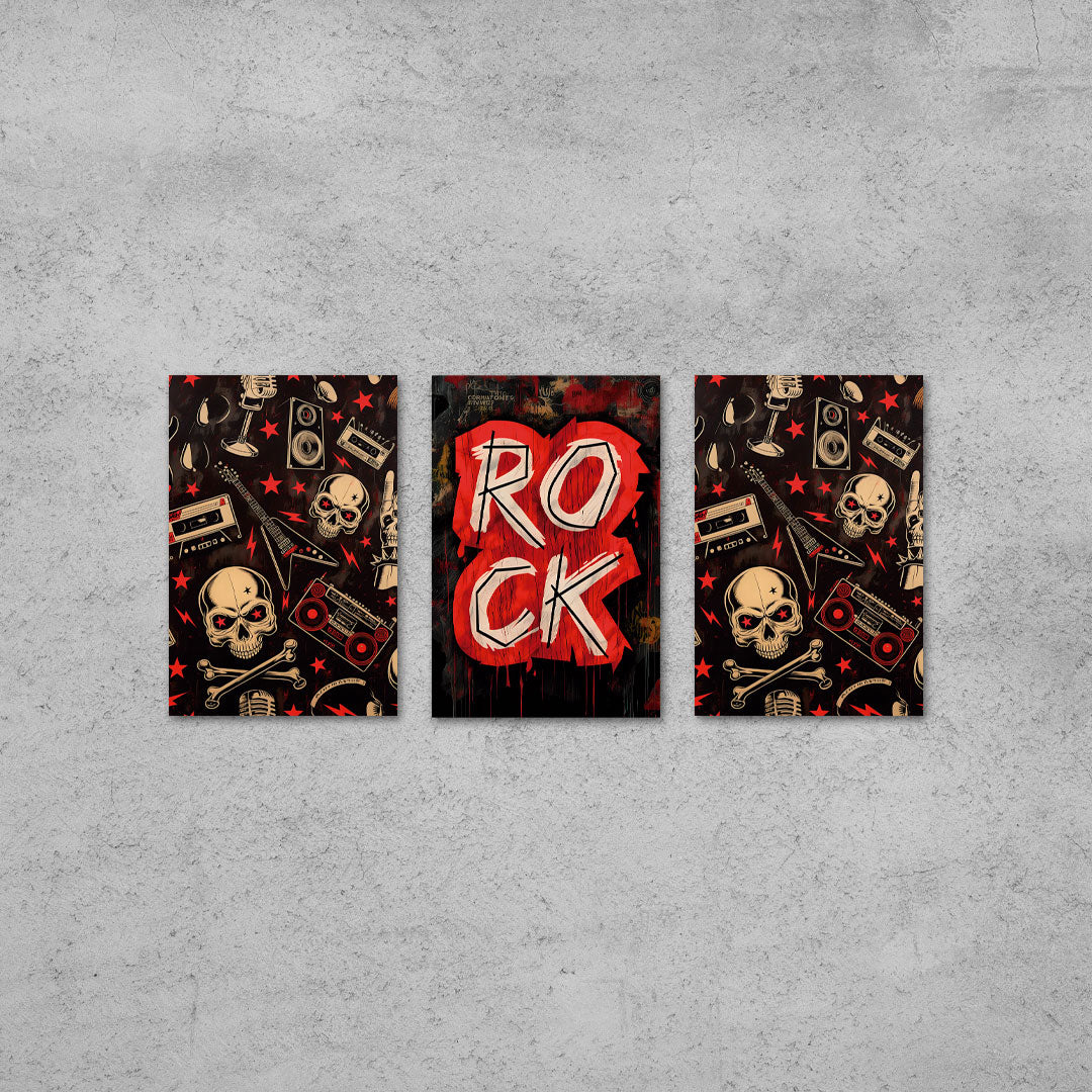 Placa Decorativa Trio Rock